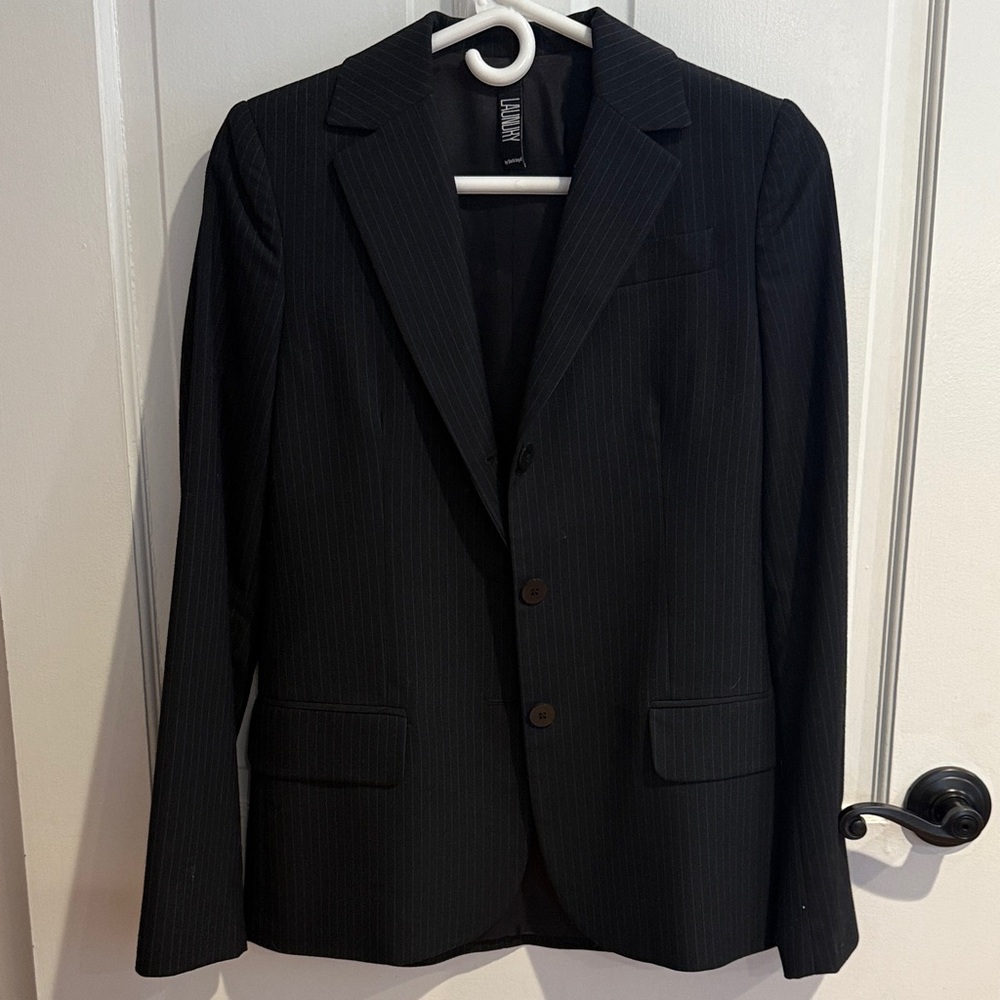 Laundry by Shelli Segal Charcoal/Navy Pinstripe Woman’s Blazer